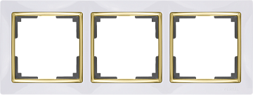 Рамка WERKEL на 3 поста (белый/золото) WL03-Frame-03-white-GD