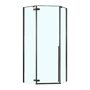 Душевое ограждение Loranto NEO 90*90*195 прозрачное закаленное стекло 8 мм, Easy clean, профиль черн