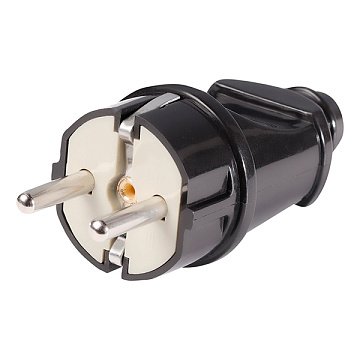 Вилка Smartbuy прямая с/з черная 16А 250В (SBE-16-P01-b)