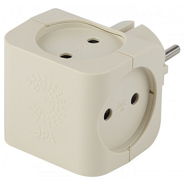 Тройник ЭРА SP-4-I 4гн, без заземл. (сл. кость)