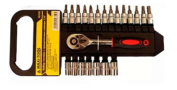 Набор головок и бит 1/4" 22 предм. MaxiTool 56759