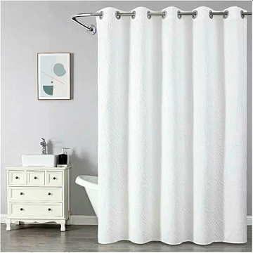 Штора для ванной полиэстр SAVOL "GRADIENT" 180*200 с люверсами СЕРЫЙ (SK-FH1820G)