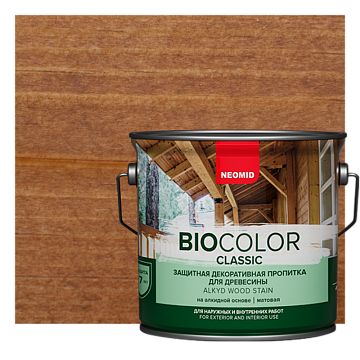 NEOMID BiO COLOR Classic защитная декоративная пропитка для древесины (Тик, 0,9 л)