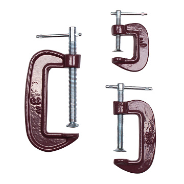 Набор струбцин тип G 3 шт (25/50/75мм). БИБЕР 85861