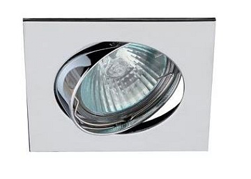 Светильник ЭРА KL2 CH литой квадрат MR16, 12V, 50W хром