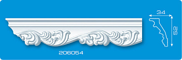 Плинтус потолочный 206054 Формат 2м (60)