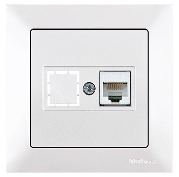 Розетка компьютерная   1*RJ45 (CAT5E), цвет белый CANDELA