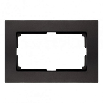 Рамка  для двойной розетки пластик черная "Нептун" (SBE-06b-Twin-FR