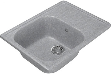 Мойка из искусственного мрамора MIXLINE ML-GM18 с крылом, ГРАФИТ (342), 640*490*190мм
