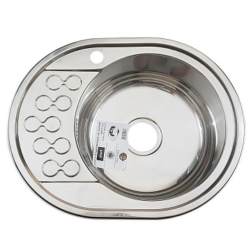 юМойка из нержавеющей стали врезная FABIA 57х45 правая, С УЗОРОМ толщина 0,8 мм (574508R)