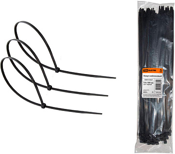 Стяжка кабельная TDM 3,6*350мм (100шт) черный нейлон SQ0515-0214