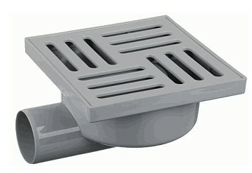 Трап горизонтальный 50(150х150) решетка пластик (TA5110)