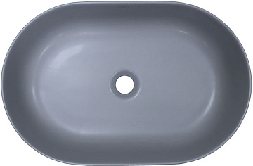 Раковина накладная CREO 580*380*140 овальная СЕРЫЙ МАТОВЫЙ (PU4300SG)