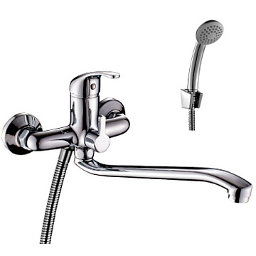 Смеситель ROSSINKA для ванны одноручный (35 мм) с плоским S-изливом 350 мм, хром (A35-34)