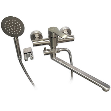 Смеситель MAGNUS для ванны длинный излив, шаровый, НЕРЖАВЕЮЩАЯ СТАЛЬ (9228)