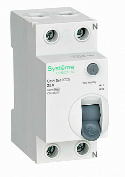 ВДТ 25А 2P 30мА Тип АС  230В Systeme C9R36225