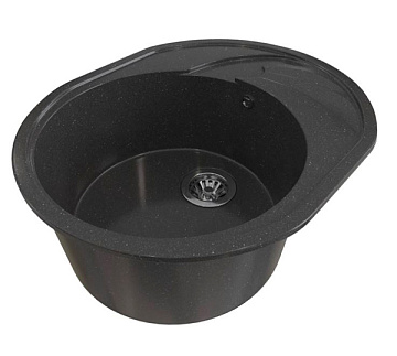 Мойка из искусственного мрамора MIXLINE ML-GMS08 570*460*170мм, УЛЬТРА ЧЕРНЫЙ (344)