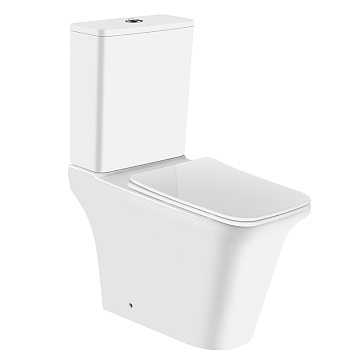 Унитаз (компакт) AZARIO "AVERO" БЕЗОБОДКОВЫЙ, слив 3/6л., сиденье ДЮРОПЛАСТ МИКРОЛИФТ (AZ-3121G)