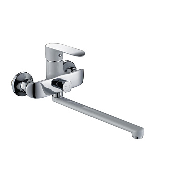 Смеситель GFmark для ванны шаровый с дивектором на корпусе комбинированный с белой эмалью (5270