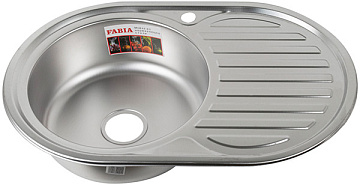 Мойка из нержавеющей стали врезная FABIA 77*50 (ЛЕВАЯ) ДЕКОР толщина 0,8мм, глубина 180мм (62329DL)