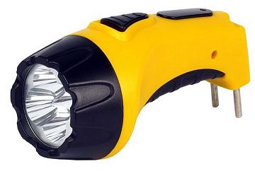 Аккумуляторный светодиодный фонарь 15 LED с прямой зарядкой Smartbuy, желтый (SBF-85-Y)