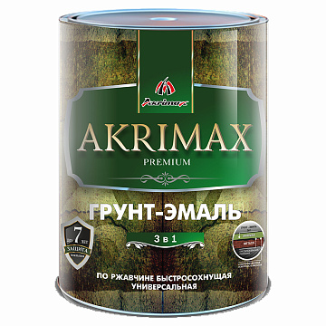 Грунт-эмаль 3в1 глянцевая «AKRIMAX-РREMIUM» 0,8кг  красная