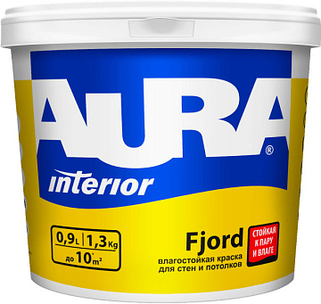 Краска FJORD моющаяся для стен/пот 0,9л AURA! НА ЧЕХОВА не заказывать