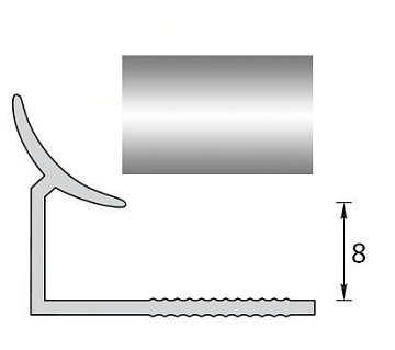 Раскладка Ideal  Металлик Серебристый  8 мм внутренняя 2,5 м (уп. - 25 шт.)