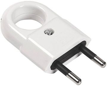 Вилка Smartbuy плоская белая с кольцом белая 6А 250В (SBE-2.5-P10-w)