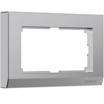 Рамка для двойной розетки WL04-Frame-01-DBL Stark серебро W0081806