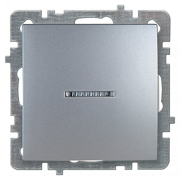 Выключатель Nilson Touran 1кл+свет серебро механизм 24130402