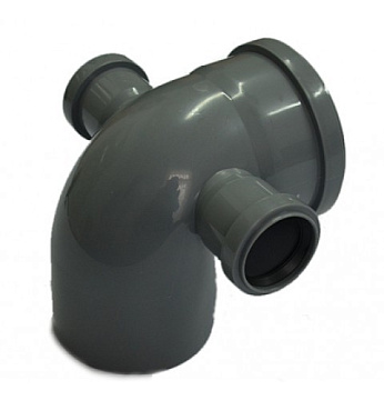 Отвод канализационный с левым/правым патрубком 90 градусов d110/50/50 "RTP"