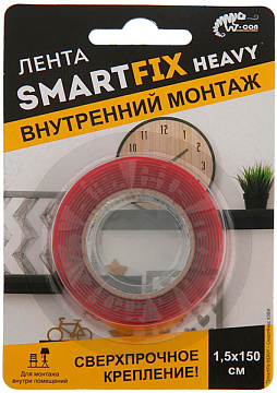 Всепогодная монтажная лента W-con SmartFix HEAVY, 1,5*150см, прозрачная SFV1515T