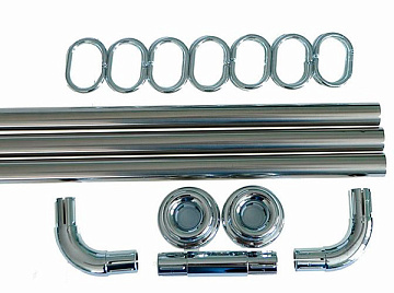 Карниз для ванны угловой хром 0,9*0,9*0,9 (10009)