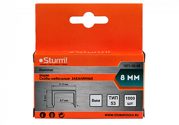 Скобы 8мм тип 53 Sturm! 1071-02-08