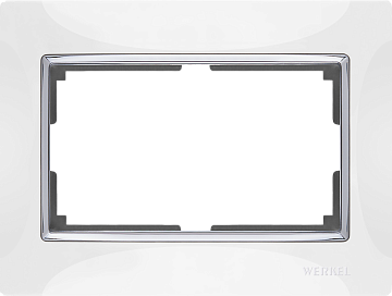 Рамка для двойной розетки WL03-Frame-01-DBL-white белый хром вставка W0081901