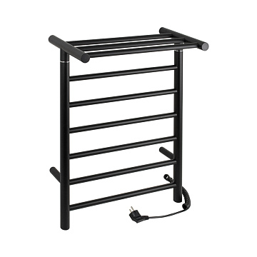 Полотенцесушитель электрический BRIMIX ЧЁРНЫЙ ЛЕСЕНКА 680*500 КЛАССИК-ПРЕМИУМ с ПОЛКОЙ (09017B)