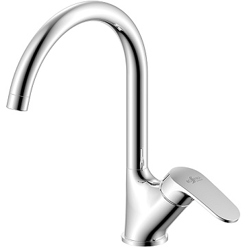 Смеситель ROSSINKA для кухни одноручный (35мм) с высоким поворотным изливом, хром (RS45-23)