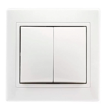 Выключатель Венера 2-кл 10А белый (SBE-01w-10-SW2-0-c)
