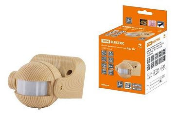 Датчик движения TDM ДДС-02С (1100Вт, 5-480с, 6м, 5+Лк, 180гр, IP44), "ЭКО" сосна