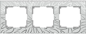 Рамка на 3 поста (серебряный) WL09-Frame-03 стекло