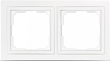 Рамка 2-местная пластик белая "Нептун" (SBE-05w-Plastic-FR-2)