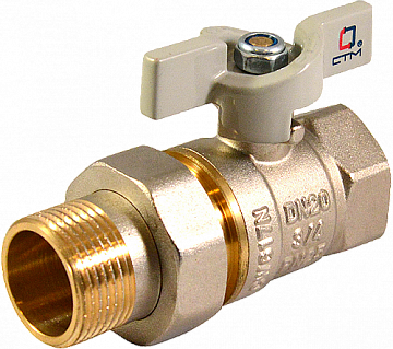 Кран шар. 1" с накид. гайкой бабочка CTM СТАНДАРТ