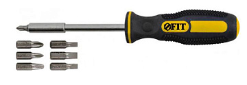 Отвертка прорезин. ручка 6насадок FIT 56261