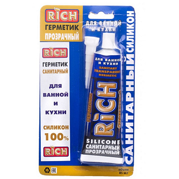 РИЧ Санитарный силикон белый 85мл тюбик	(12)