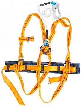 Пояс страховочный УП-2ЖВ (лямки наплечные, набедренные, строп канат) FIT 12578