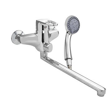 Смеситель ЦАМ FABIA для ванны длинный излив дивектором на корпусе (21416)