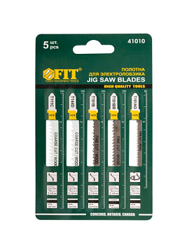 Набор пилок для лобзика, дерево, FIT 41010