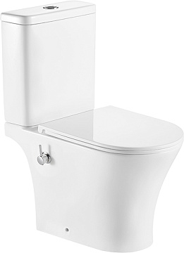 Унитаз (компакт) EVA GOLD "A2801B" БЕЗОБОДКОВЫЙ, с функцией БИДЕ, сиденье ТОНКОЕ МИКРОЛИФТ (A2801B)