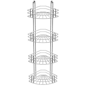 Полка угловая 4-х ярусная радиальная глубокая белая ВКУ341